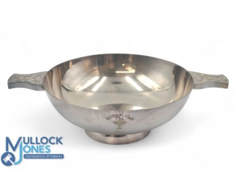 1981 Ryder Cup Silver Plate Celtic Quaich. Celtic Design handles having Ryder Cup motive and date on front 15cm diameter