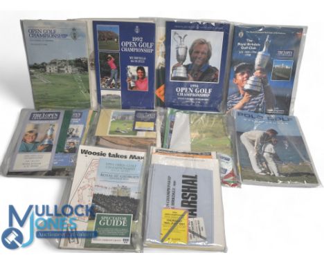 Open Programmes and Associated Tickets 1990-1999: Programmes include 1990 Order of play, map, 1991 4 Order of play, 6 Admissi