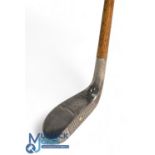 Cotton Mills alloy mallet head putter with chamfered leading edge stamped 'Henry Cotton' to the