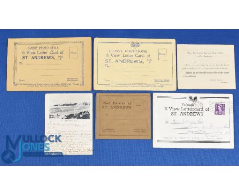 Unusual collection of St Andrews "View Letter Cards" and small size postcards (6) to include The Royal and Ancient Golf Club 