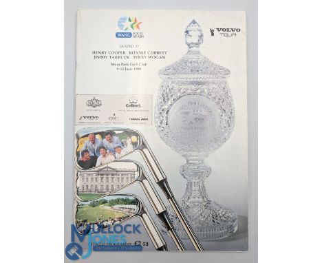 1988 Volvo Tour Moor Park Golf Programme multi signed, a Wang Four Star singed to middle pages, L Trevino, T Jacklin, R Davis