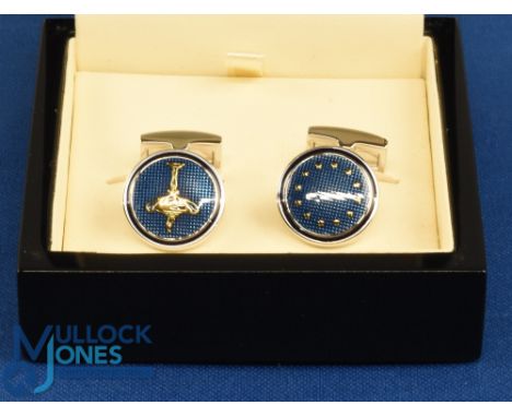 2016 Ryder Cup Hazeltine Presentation Enamel and Chrome Plated Round Cufflinks - given to European Team players and officials