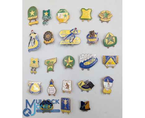 23x Vintage Speedway Enamel Motor Sport Badges, Kings Lyne x9, Rye House Rockets x9, Sheffield x5, a good selection some made