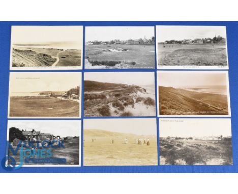 Collection of early 20th c Alnmouth Village Golf Links (Est 1869) b&amp;w postcards (9) the oldest 9 nine-hole golf course in