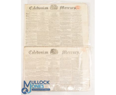 Collection of early 1800s Caledonian Mercury Newspapers with early important References to Various Golf Clubs from 1819 to 18