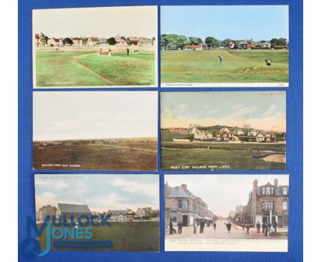 Collection of Gullane East Lothian golf links coloured postcards from the 1900s onwards (9) to incl various views of the golf