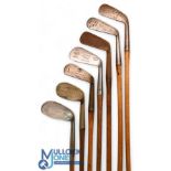 7x Assorted irons to incl Spalding mid iron, Gibson mid iron, Robert Condie St Andrews mashie,
