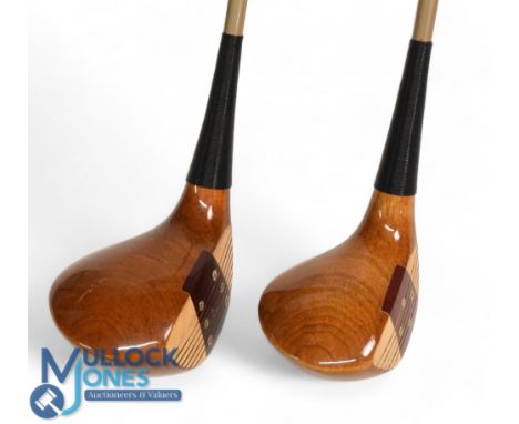 2x Paul Gibson custom/handmade persimmon woods both light stained incl a deep six screwed faced driver, interestingly without