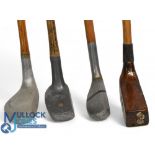 3x Alloy mallet head putters the Maxim patent with very drop toe and rounded sole, a triple X