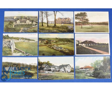An interesting collection of late 19th/early 20th century English golf club and links coloured postcards (9) to include Heswa