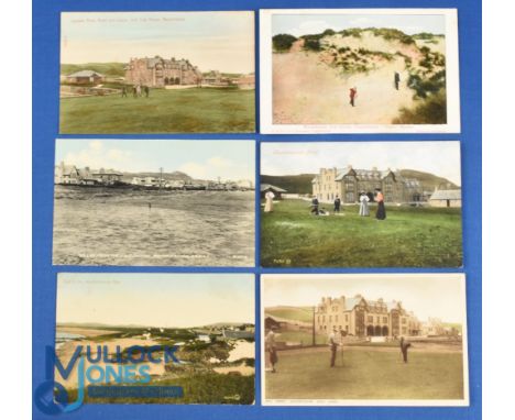 Collection of late 19th/early 20th century Machrihanish Golf Links coloured postcards (6) to include The Hotel, the 18th Gree
