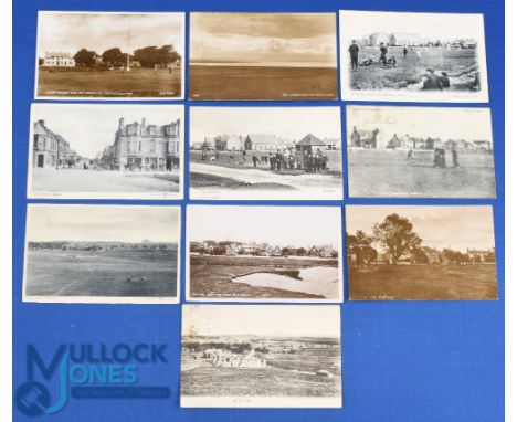 Interesting collection of early Gullane golf links b&amp;w postcards from the early 1900s onwards (10) to incl Main Street fe