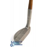 Most unusual Spalding alloy mallet head putter with square fronted hosel and shaft with five sole