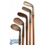 4x Niblicks incl Forgan, J B Halley, The Glasgow Golf Co thistle brand and W A Stretton, t/w an A