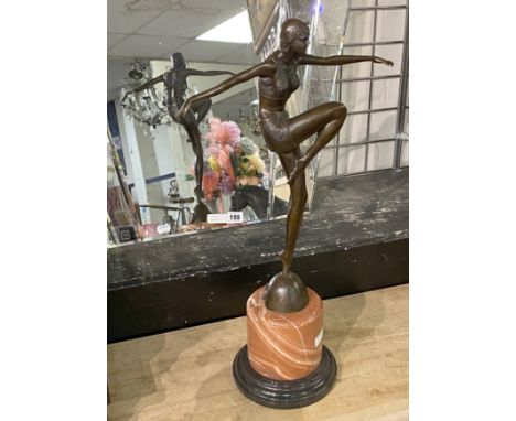 ART DECO STYLE BRONZE LADY - 56 CMS (H) APPROX