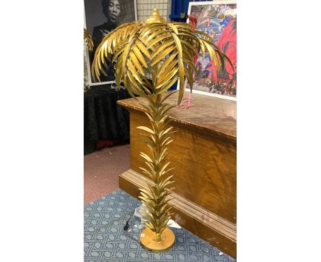 GILT METAL PALM TREE FLOOR LAMP - 155 CMS (H) APPROX