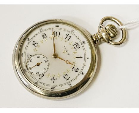 ELGIN SILVER &amp; ENAMEL POCKET WATCH