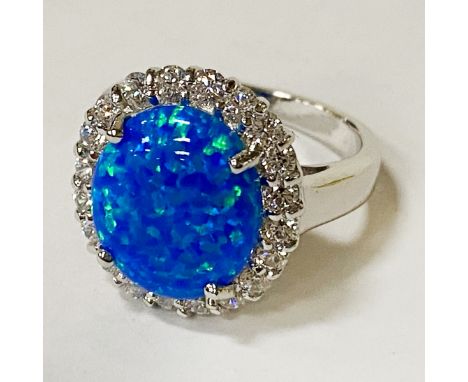 TOPAZ &amp; OPAL RING SIZE O