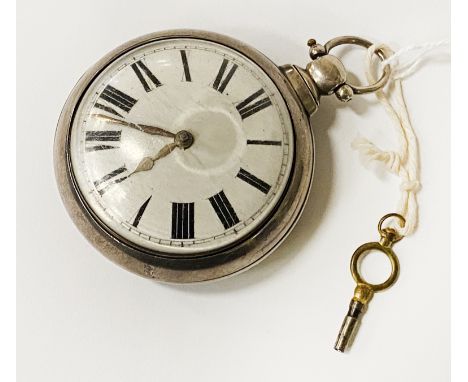 VINTAGE SILVER POCKET WATCH WITH KEY 