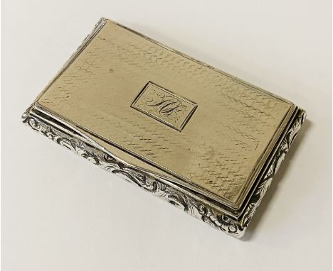 EARLY VICTORIAN (1840) BIRMINGHAM MARKED N &amp; B FOR NEWSTADT &amp; BARNETT SNUFF BOX - HM SILVER - APPROX 63 GRAMS