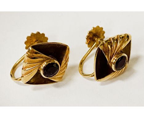 18CT GOLD &amp; RUBY EARRINGS