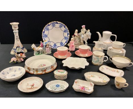 Ceramics- a Herend porcelain figure,  Royal Doulton girl , Aynsley, Royal Crown Derby, Rosenthal etc 