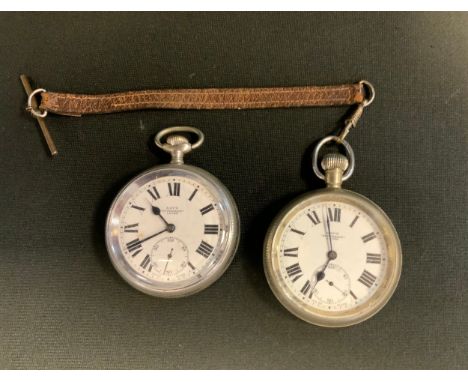 A British Rail Midlands open face pocket watch marked B.R (M) verso, white enamel dial, bold Roman numerals, subsidiary secon