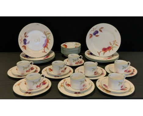 A Royal Worcester Evesham Vale pattern dinner and tea set, for eight,  appears unused, with original boxes inc dinner and sid