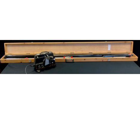 Cameras &amp; Projectors,  a large pine cased projector screen, approx 6ft x 6ft,  a Raynox DU 707TCH 1200 projector, 8mm, c.