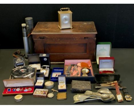 Boxes &amp; Objects - Rotary, Sekonda, and other wrist and pocket watches, tie pins and other jewellery, clocks, epns spoons 