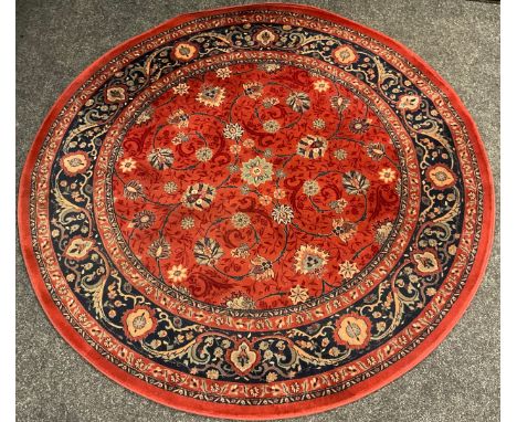 A Circular wool rug, approx 170cm diameter , similar runner, 250cm x 67cm (2) 
