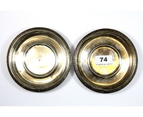 2 .800 silver bottle coasters Diam:14cm