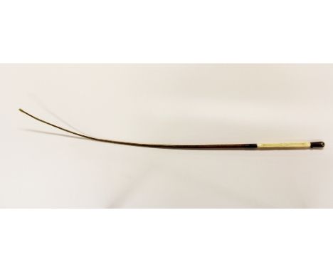 Silver and ivory handled carriage whip