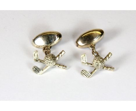 A pair of 925 silver golfers cufflinks