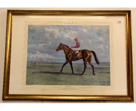 A large gilt framed print of Horse of the Year 1972 (101cm x 73cm) by Keith Money