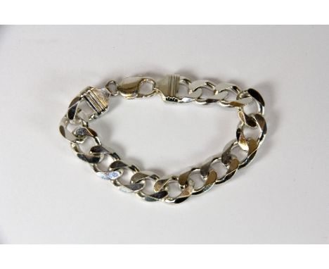 A heavy .925 silver flat curb bracelet