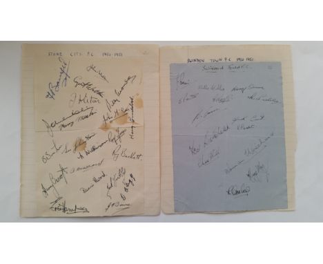 FOOTBALL, signed lined pages, 1950/1 teams, inc. Luton Town (20 signatures), Slatter, Baxter, Morton, Tayler, Owen, Watkins; 