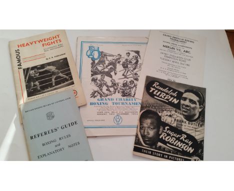 BOXING, selection, inc. programmes, Cohen v Tuli 1953, with entry ticket (tears), four press passes &amp; newspaper cuttings;