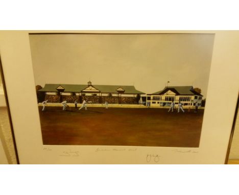 CRICKET, signed colour print, Bankstown Memorial Oval, by Steve and Mark Waugh (who both played Grade cricket there), also si