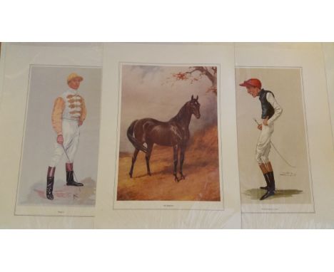 HORSE RACING, reproduction prints, 9.75 x 13.5, jockeys, horses etc., inc. Count Strickland, Skeets, Tom Cannon, Johnny Watts