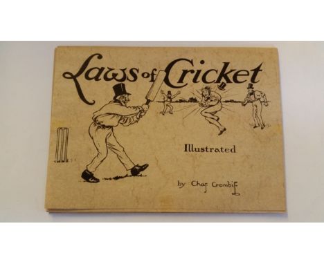 CRICKET, prints, Laws of Cricket Illustrated by Charles Crombie, eleven plates in folder, 1978, pub. by Perrier, EX
