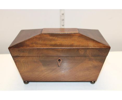 A antique tea mahogany tea caddy 