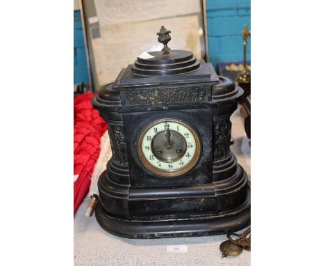 A slate mantle clock a/f. Postage unavailable 