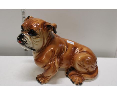 A large ceramic bulldog 