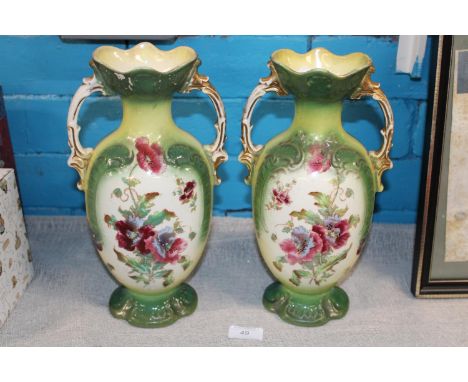 A pair of antique ceramic vases 