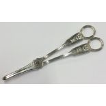 A pair of Victorian silver grape scissors.