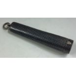 An unusual silver and Niello cheroot case with hinged cover.