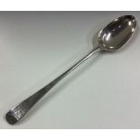 A large 18th Century silver bottom marked tablespoon.
