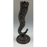 A Indian Kutch silver vase on base.