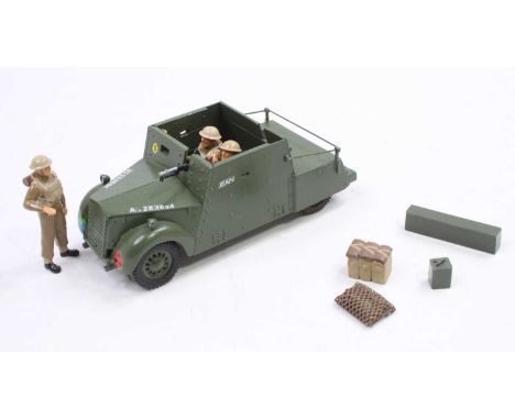 A CJB Military Models 1:32 scale white metal and resin hand crafted model of a standard beaver rat armoured car comprising of